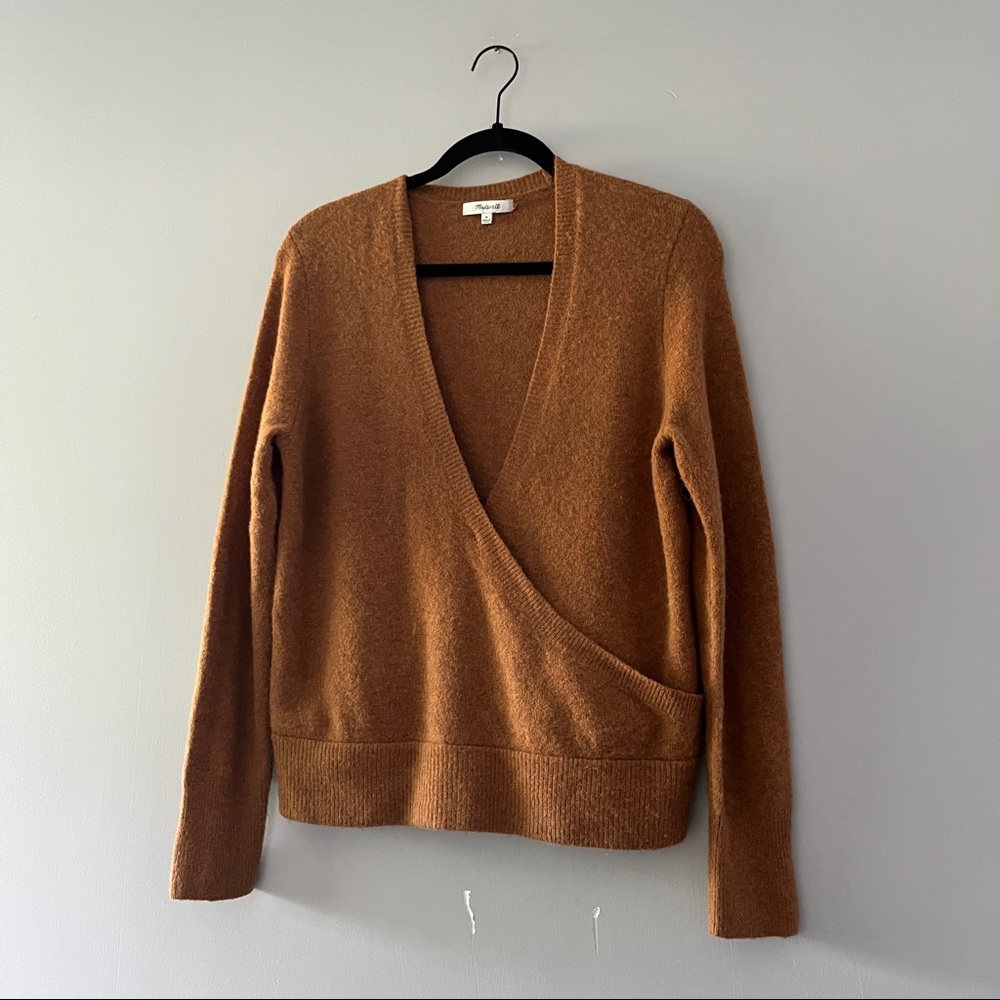 Madewell Wrap-Front Pullover Sweater in Coziest Yarn Size Medium